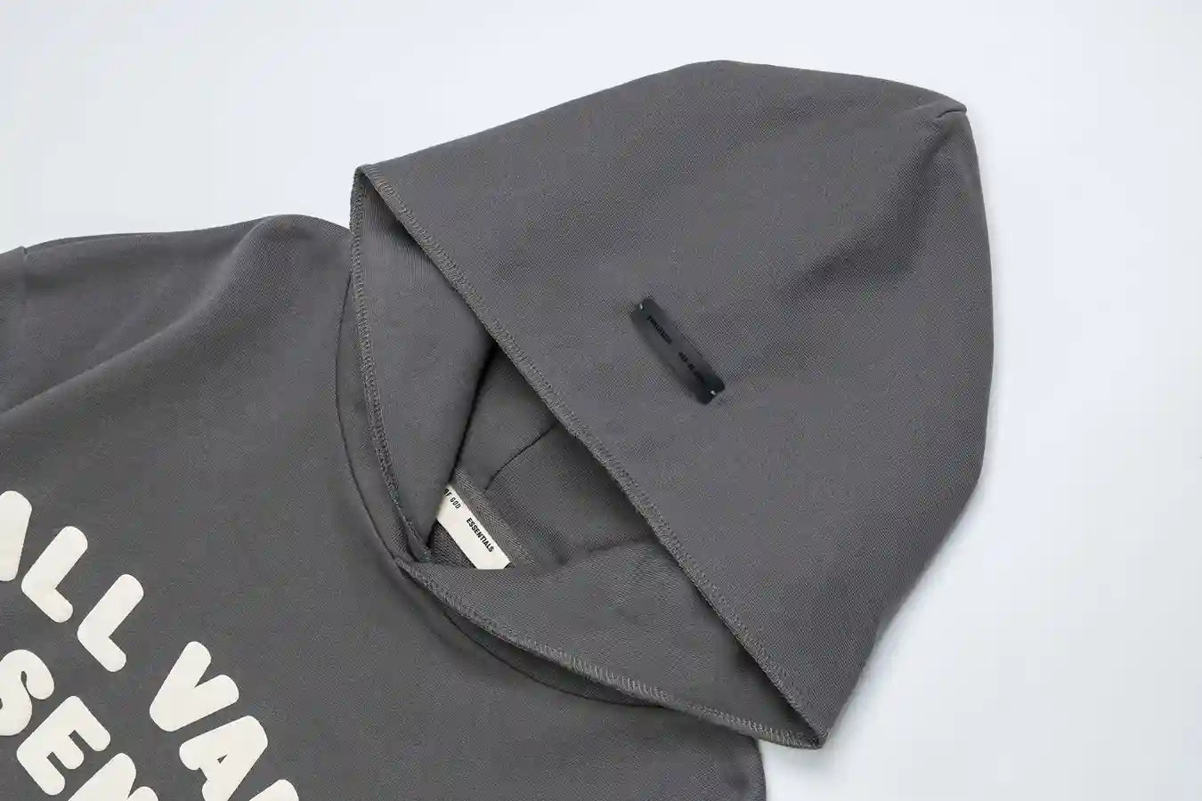 Fear of God Essentials Gray Hoodie | Cool Grey Structured Pullover Hoodie