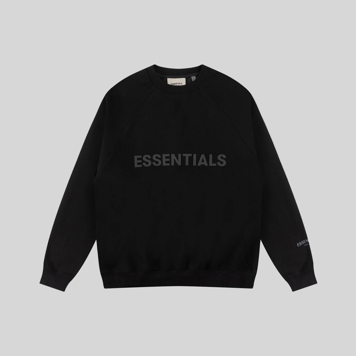 essentials black sweatshirt relaxed fit streetwear