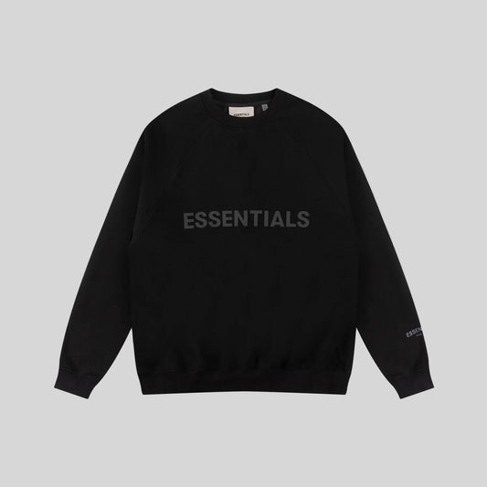 essentials black sweatshirt relaxed fit streetwear