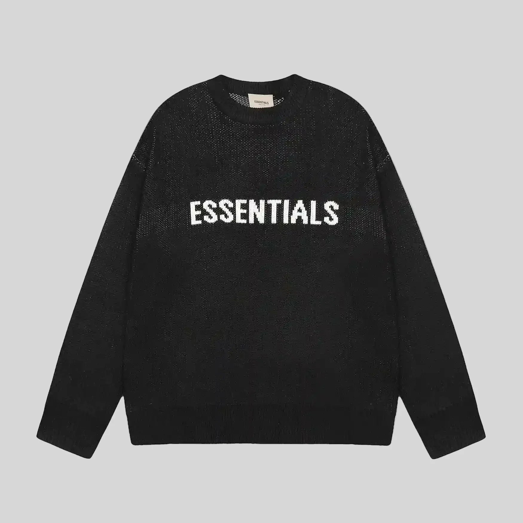 essentials black sweatshirt relaxed fit streetwear