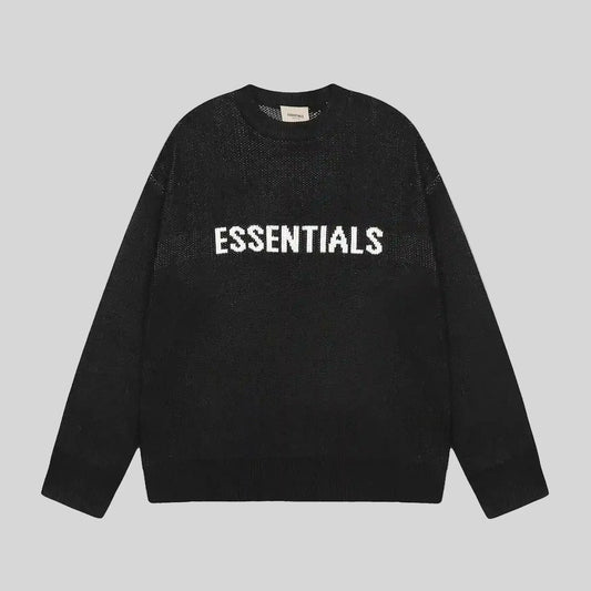 essentials black sweatshirt relaxed fit streetwear