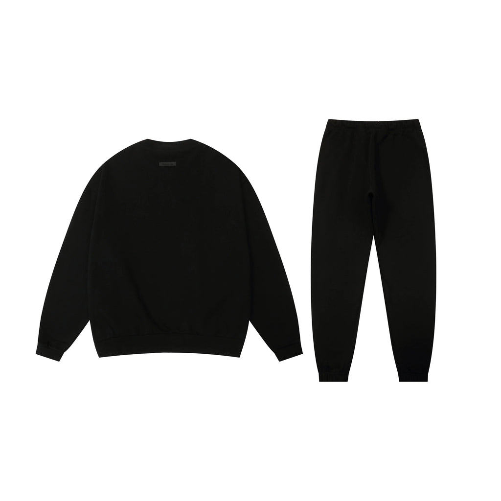 Black Font Fear of God ESSENTIALS Clothing Longsleeve Black Sweatshirt Tracksuit 2