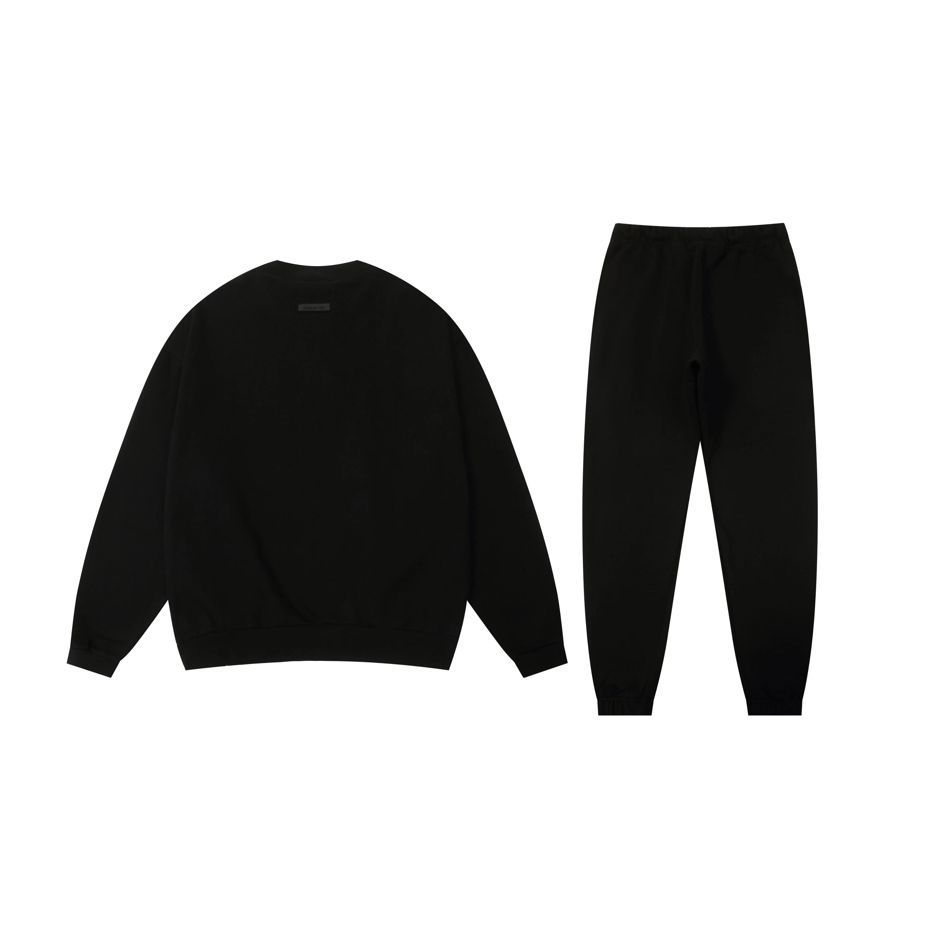 Black Font Fear of God ESSENTIALS Clothing Longsleeve Black Sweatshirt Tracksuit 2