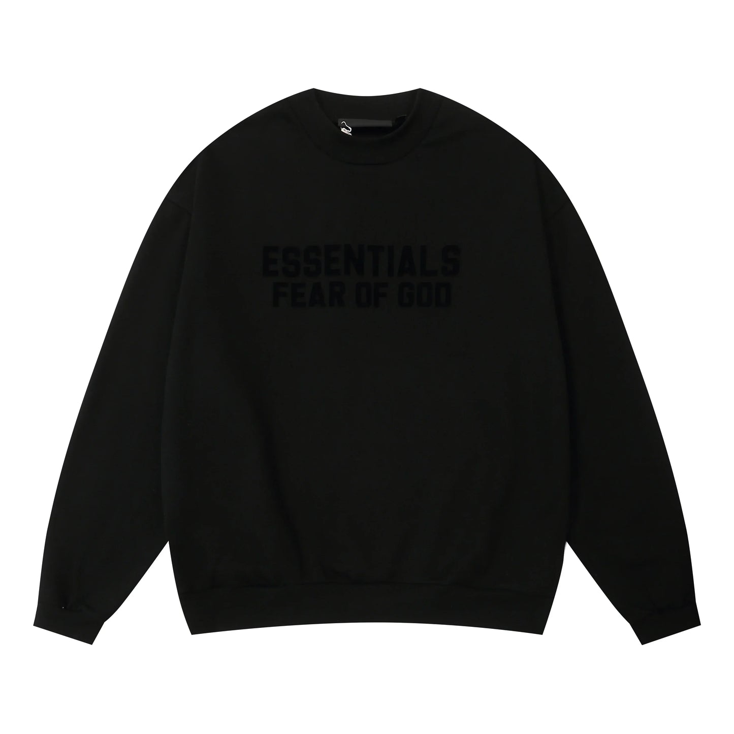 Fear of God essentials black tracksuit minimalist design front view