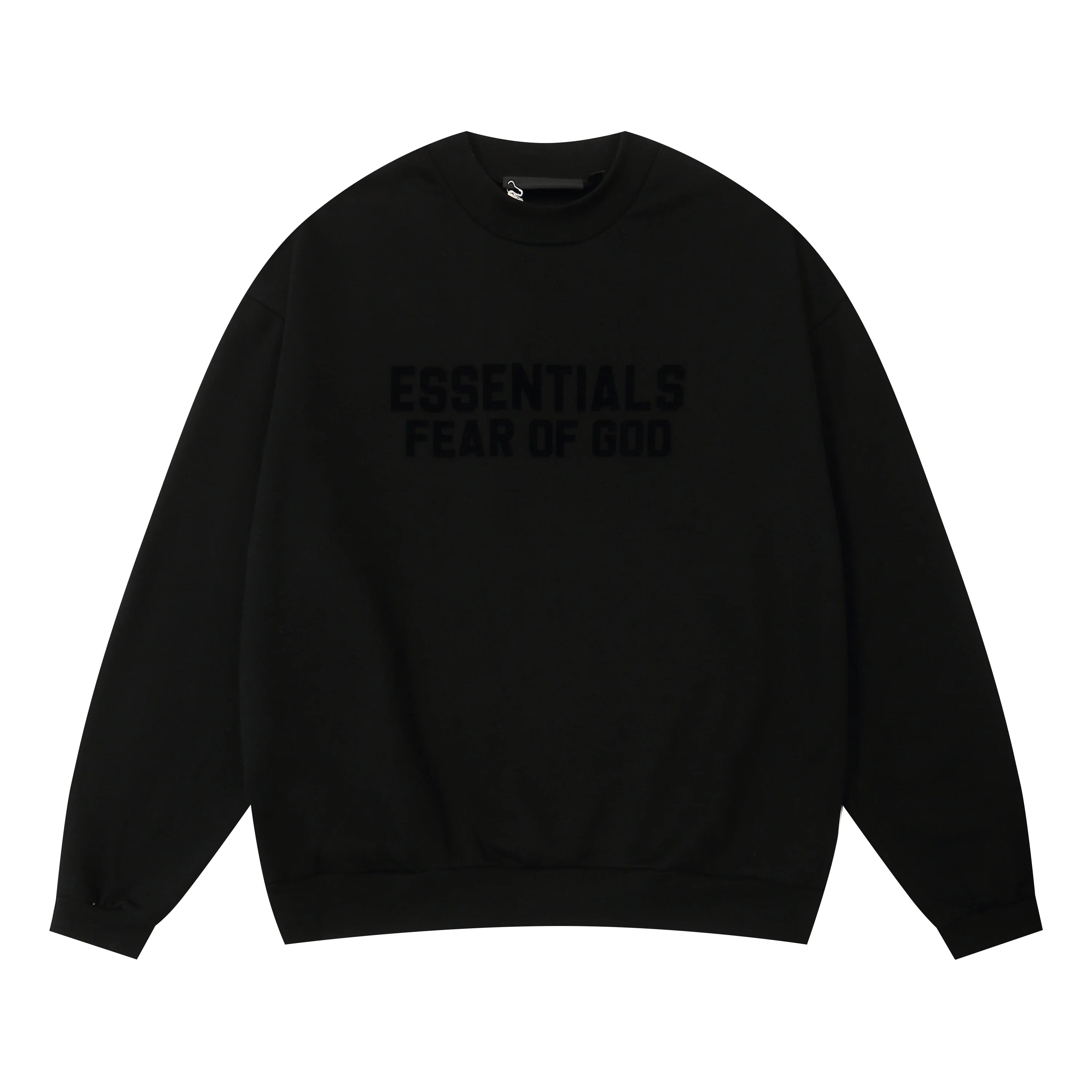 Black Font Fear of God ESSENTIALS Clothing Longsleeve Black Sweatshirt Tracksuit 3