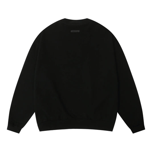 essentials black crewneck sweatshirt soft fleece casual