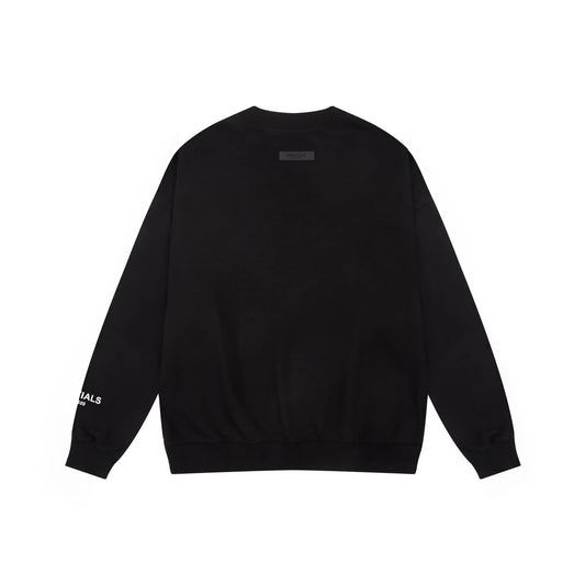 essentials black crewneck sweatshirt soft fleece casual