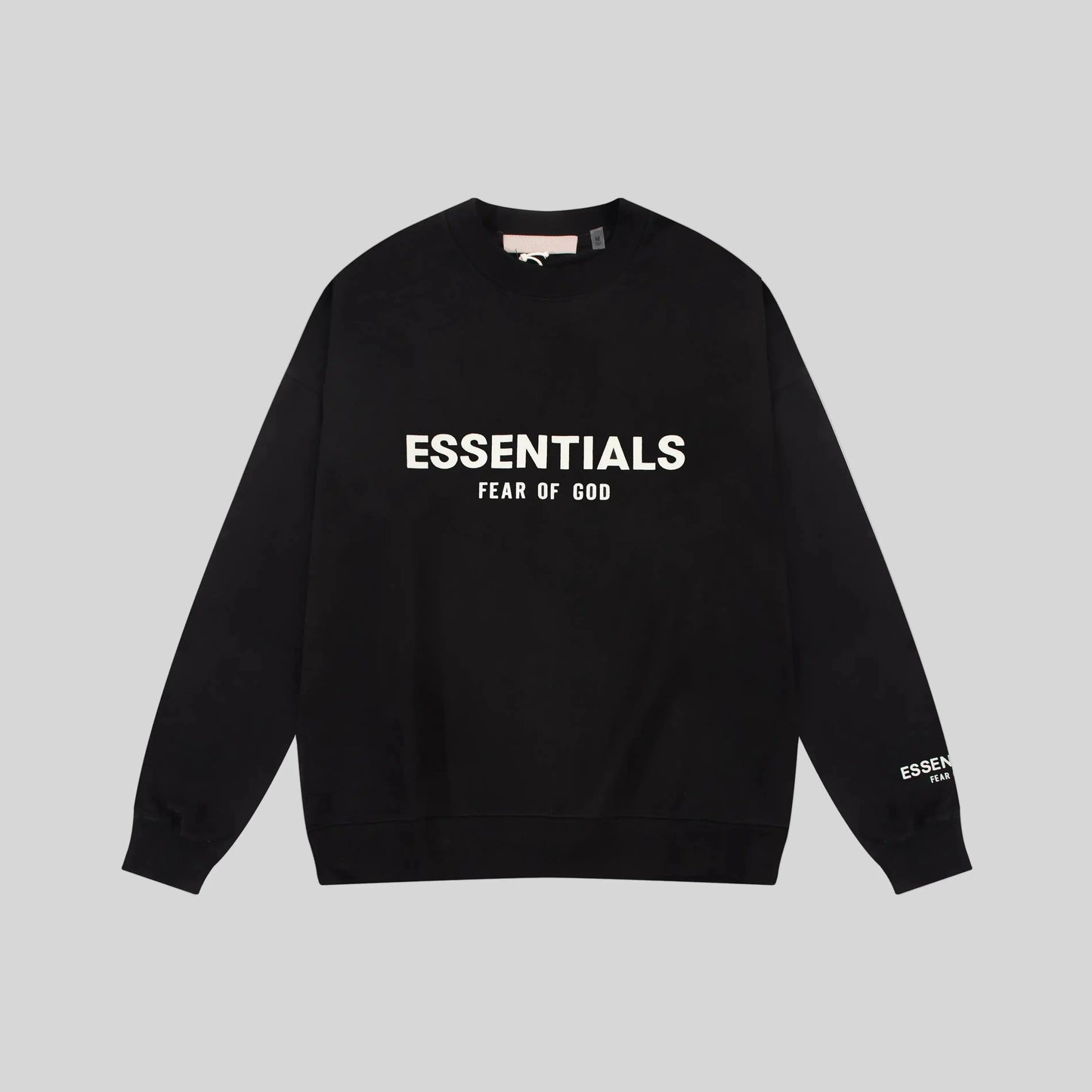 essentials black sweatshirt relaxed fit streetwear