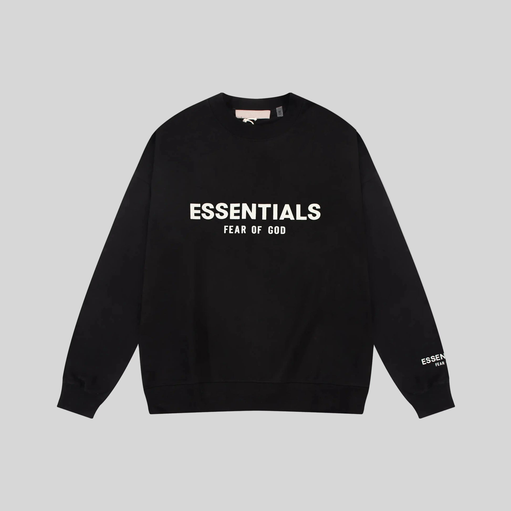 essentials black sweatshirt relaxed fit streetwear