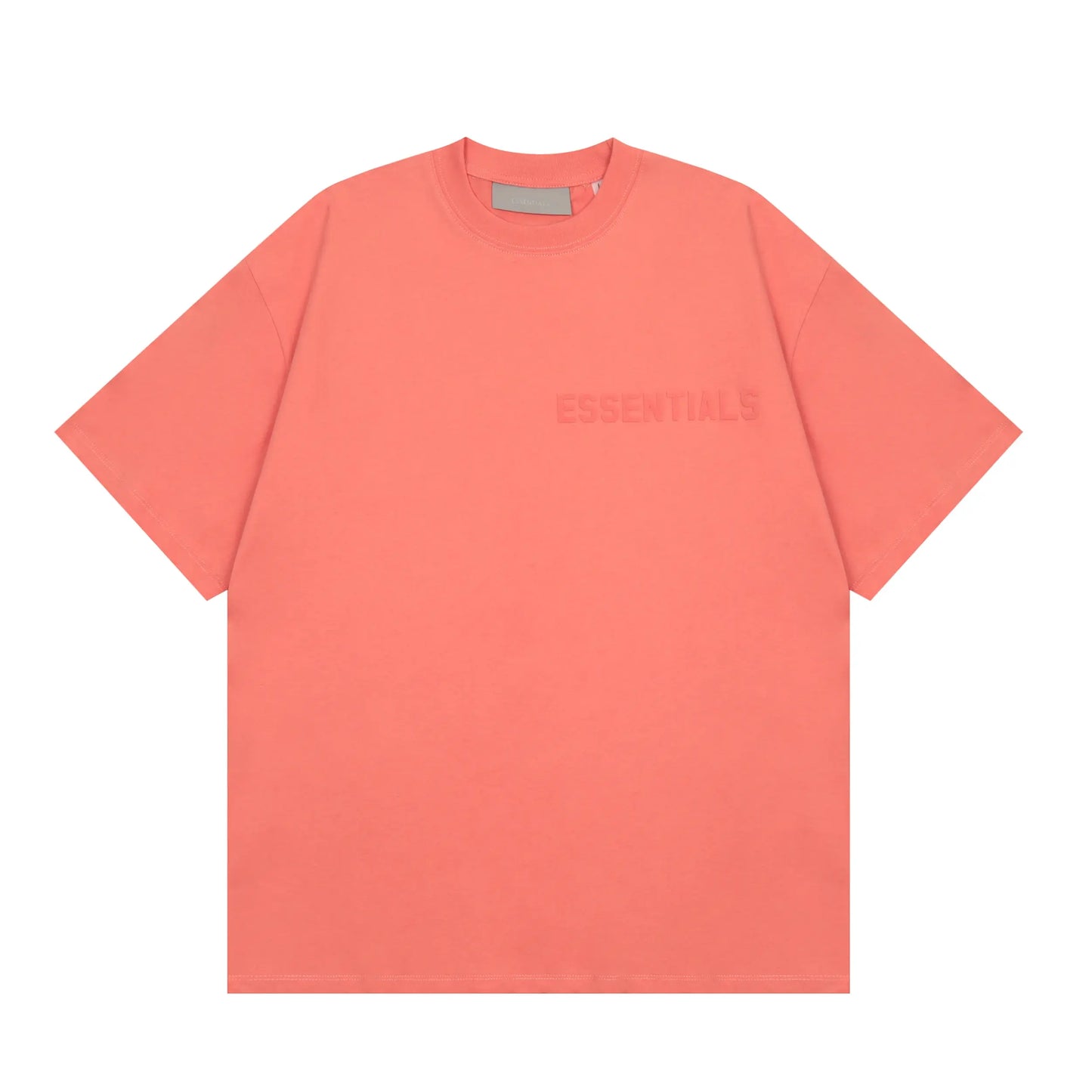 Premium cotton detail on Essentials coral t-shirt by Fear of God