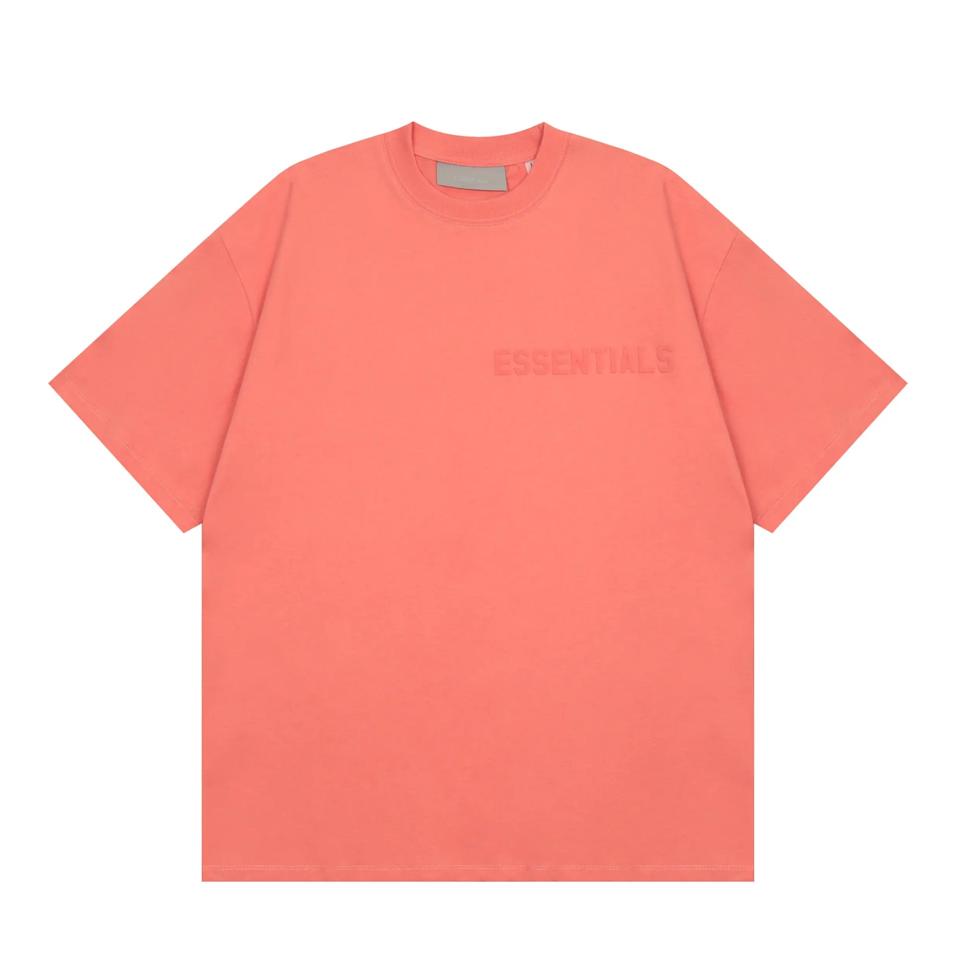 Premium cotton detail on Essentials coral t-shirt by Fear of God