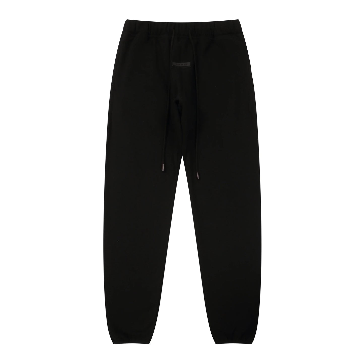 Fear of God Essentials black tracksuit back view hood and joggers