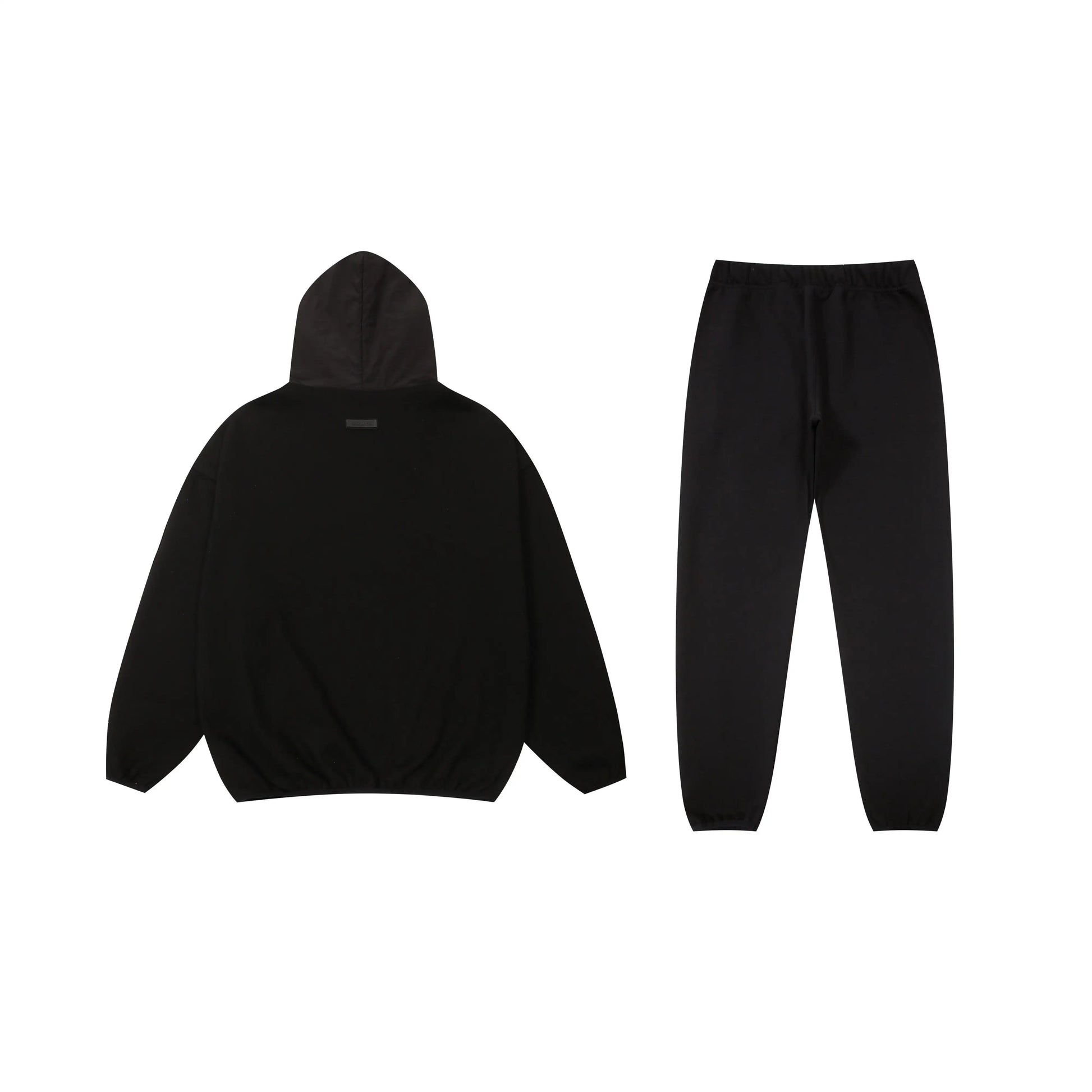 Essentials black daily comfort fleece hoodie with soft interior detail by Fear Of God
