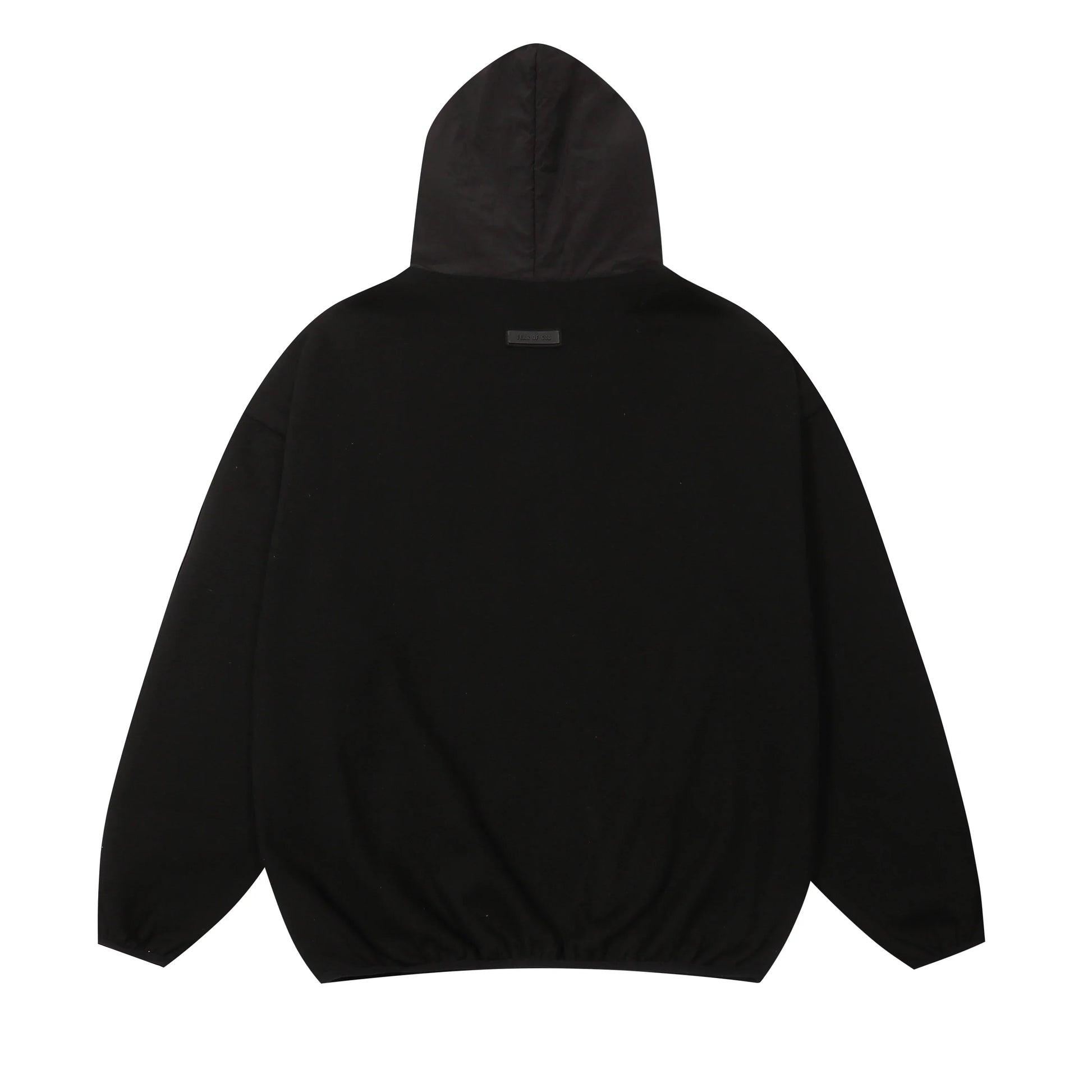 Design details of Essentials black daily comfort fleece tracksuit by Fear Of God