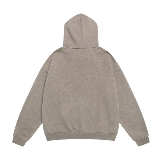Fear of God Essentials Dark Heather Oatmeal pullover hoodie relaxed fit