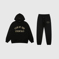 Essentials Black Hoodie Set front view – Fear of God matching set