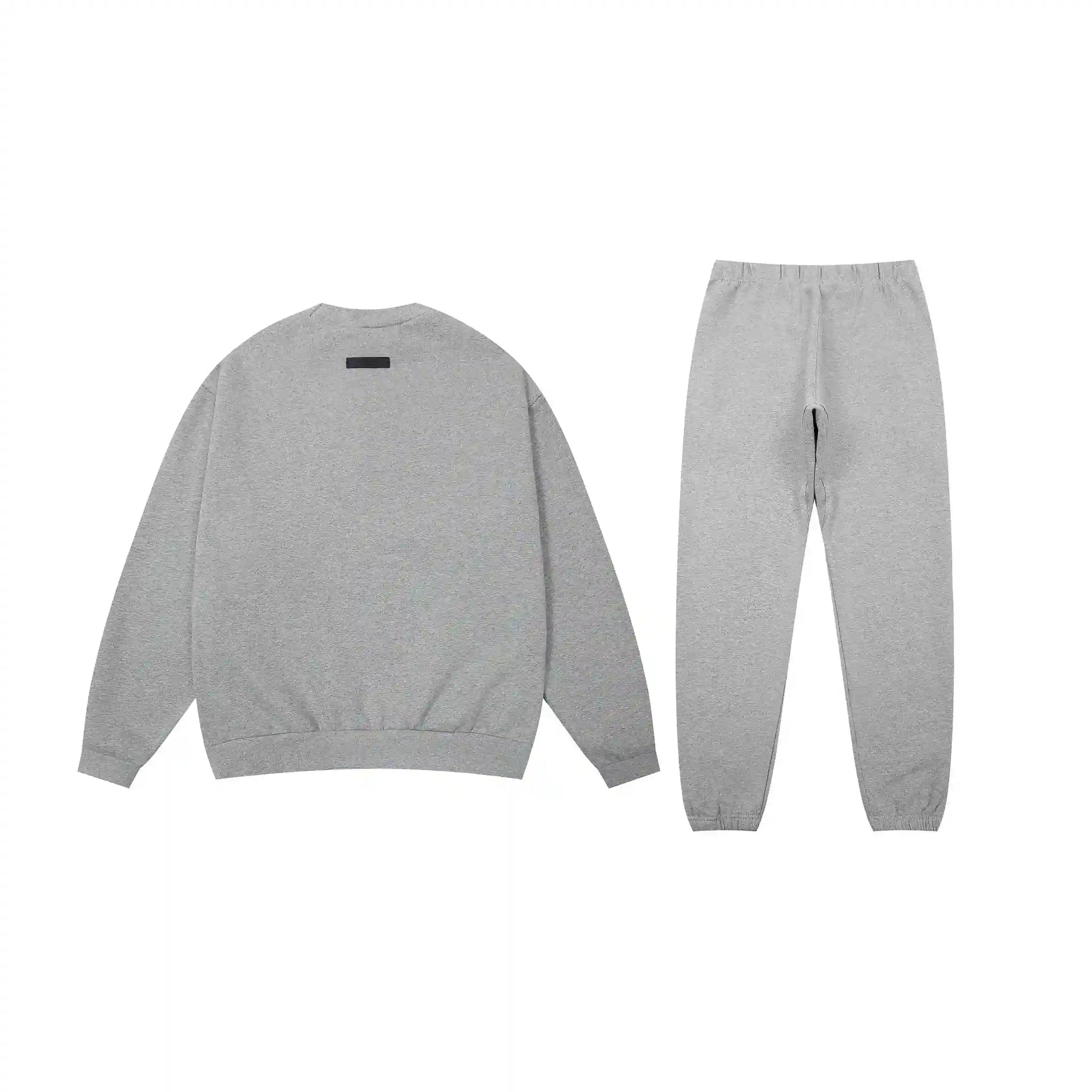 Essentials dark heather oatmeal daily comfort fleece hoodie with soft interior detail by Fear Of God