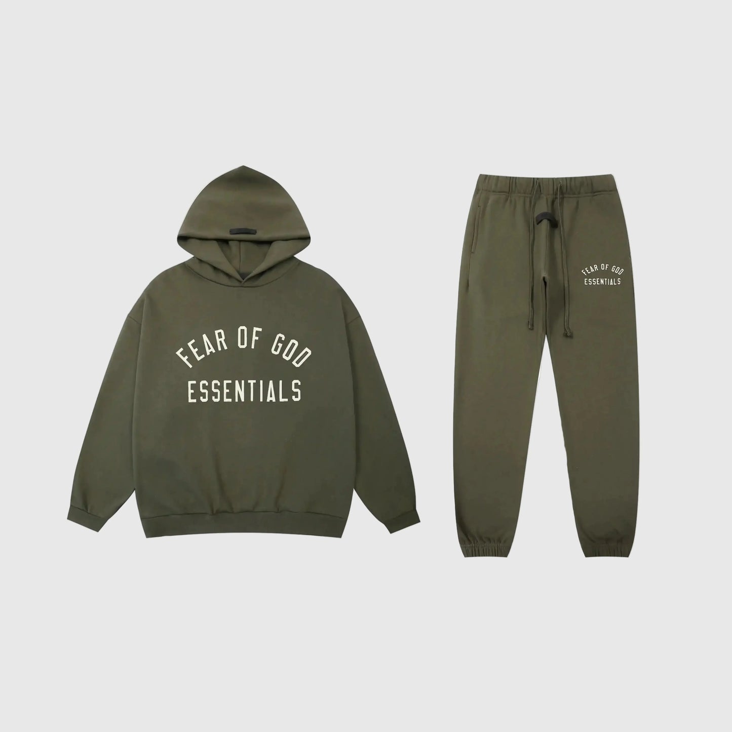 Essentials hemlock fleece tracksuit set with relaxed fit by Fear Of God