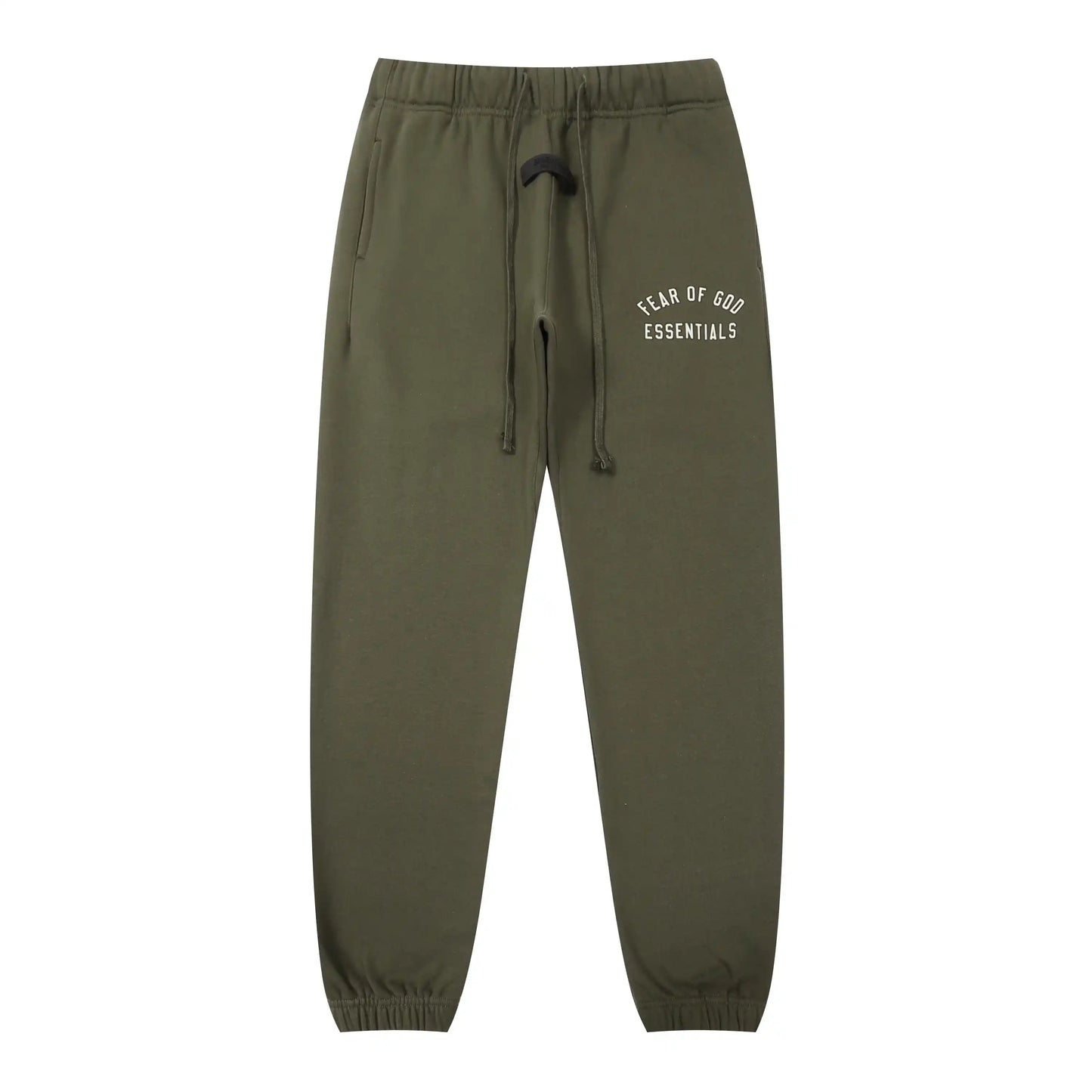 Back view of Essentials hemlock fleece tracksuit set by Fear Of God