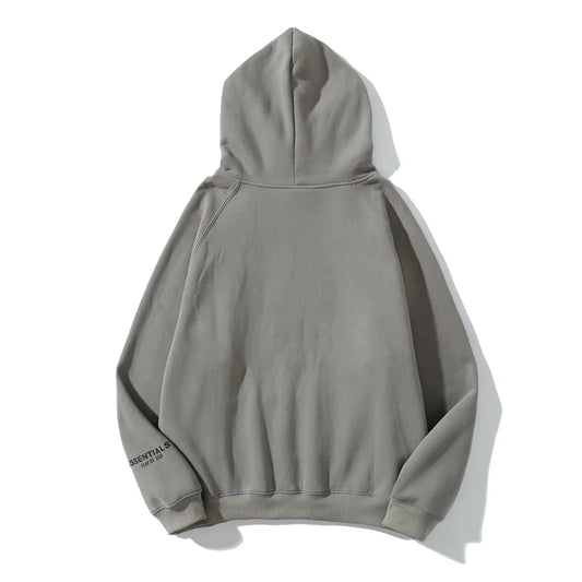 essentials oversized grey hoodie soft fleece pullover casual
