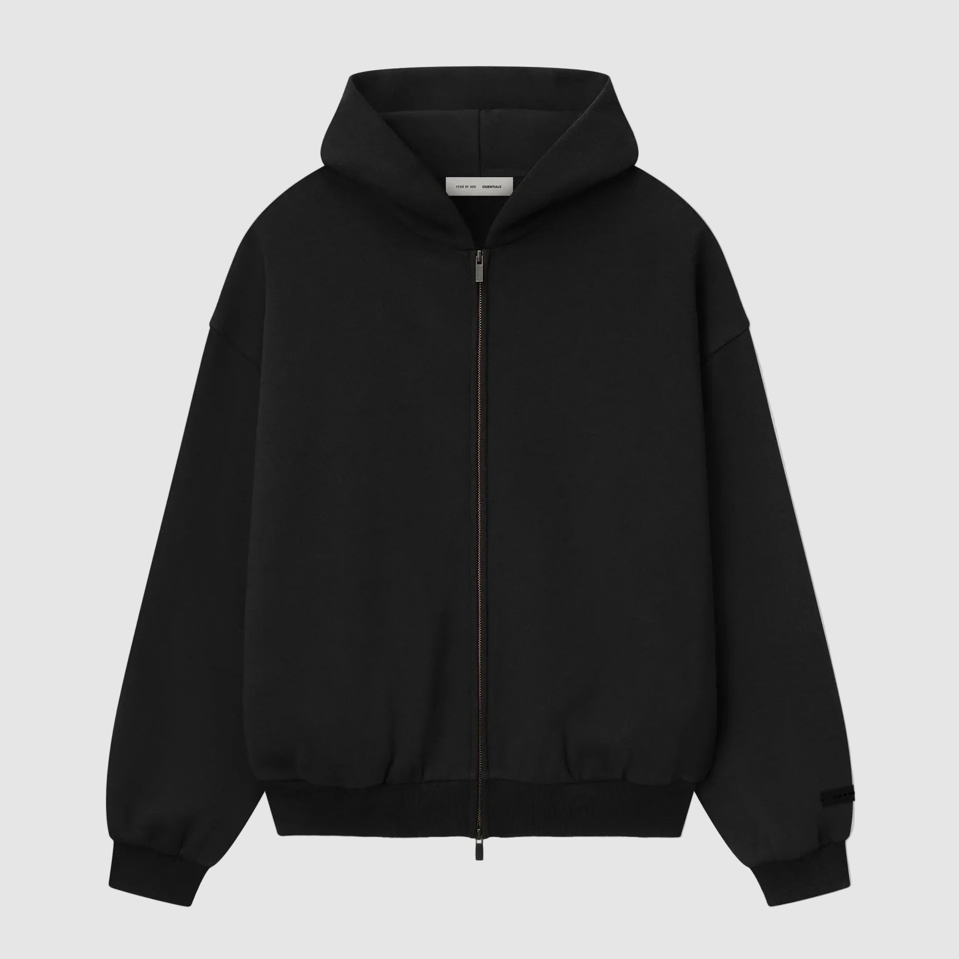 Essentials Black Fear Of God Zip Hoodie