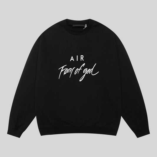 essentials black sweatshirt relaxed fit streetwear