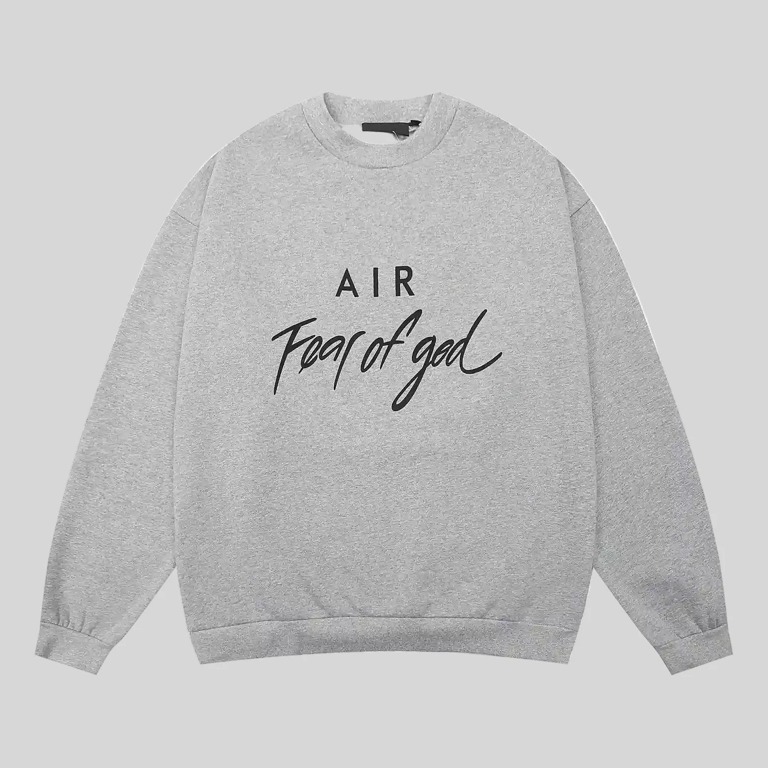 essentials dark heather oatmeal sweatshirt relaxed fit streetwear