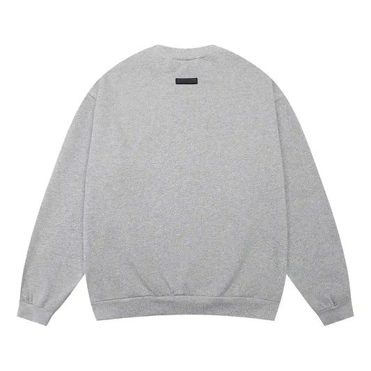 essentials dark heather oatmeal crewneck sweatshirt soft fleece casual