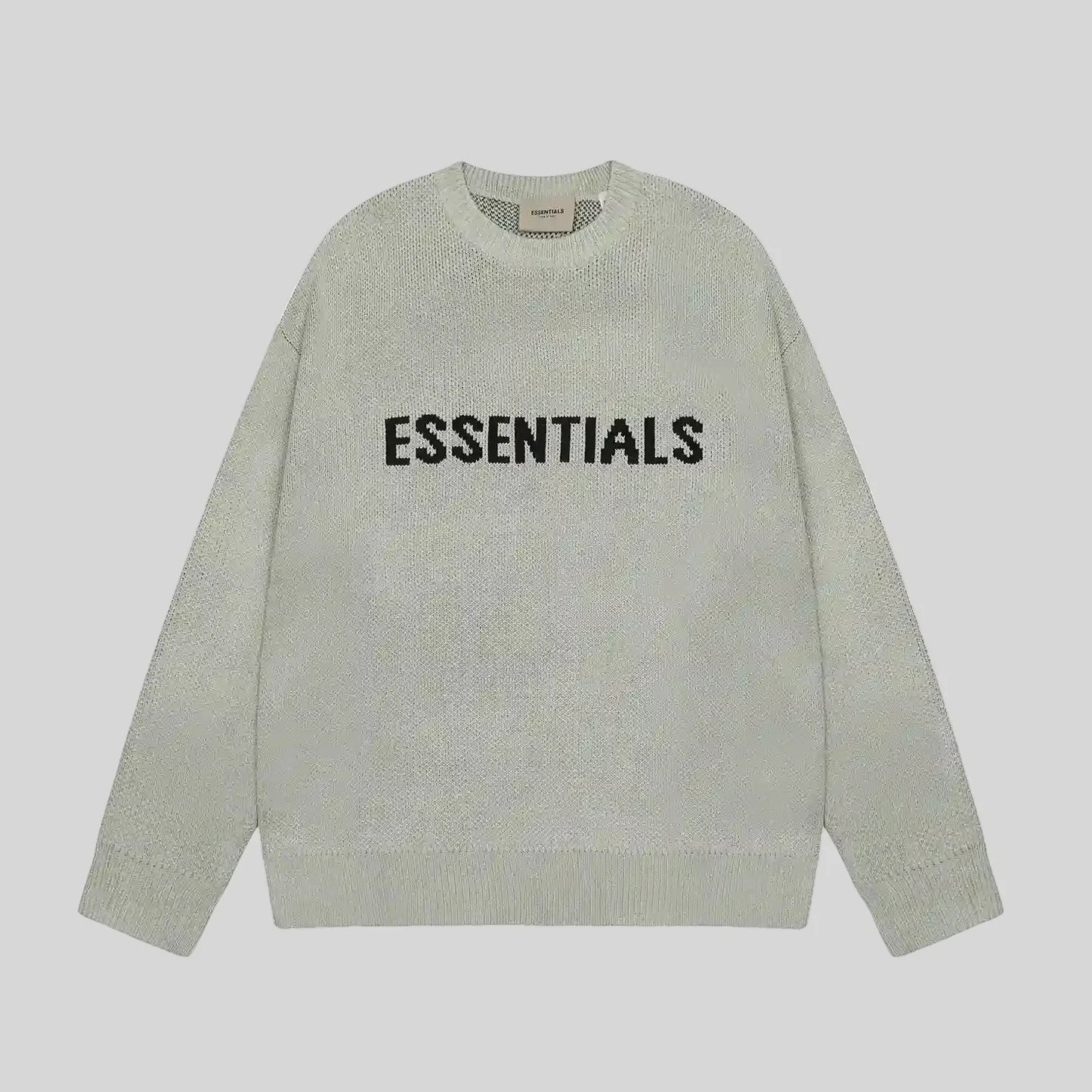 essentials ash grey sweatshirt relaxed fit streetwear