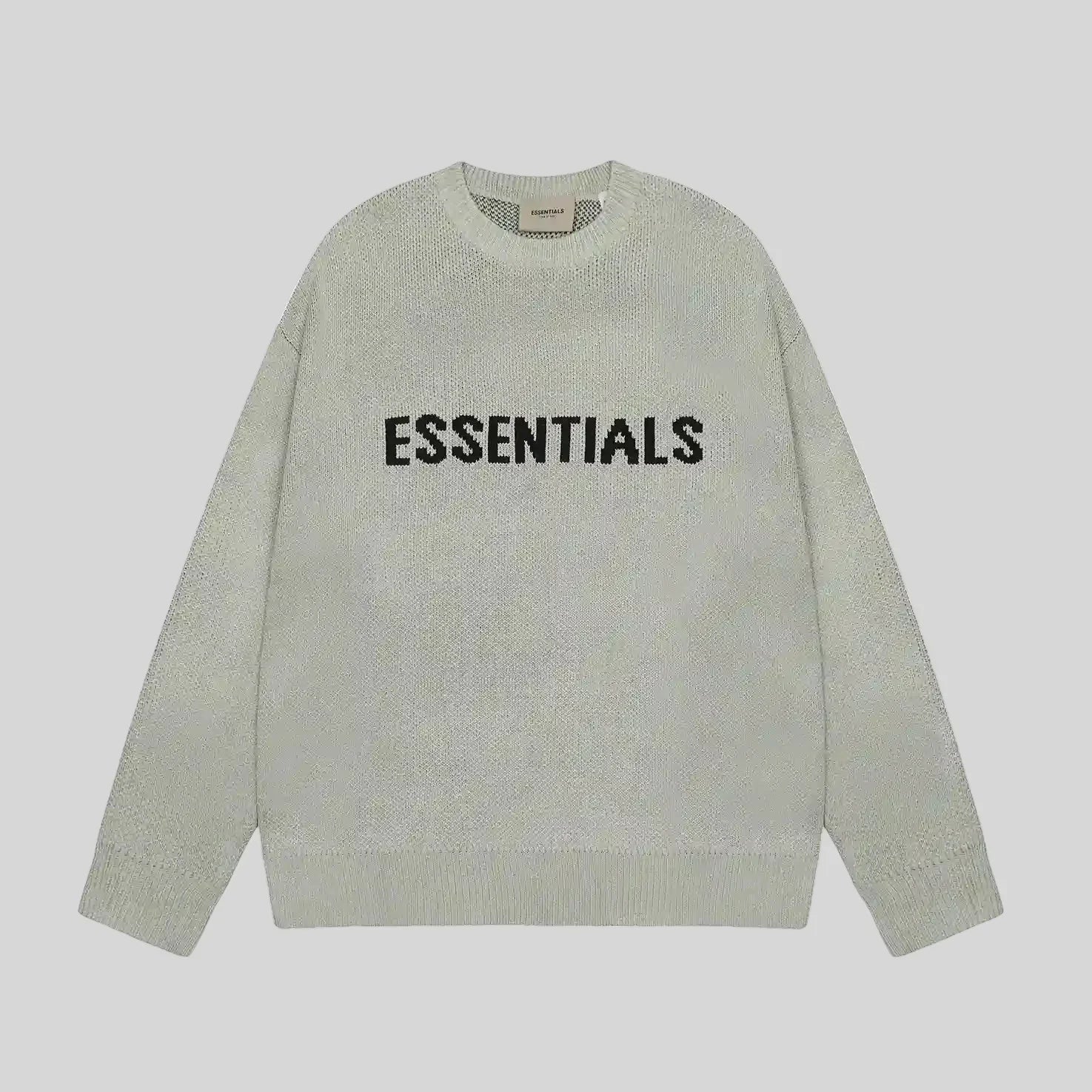 essentials ash grey sweatshirt relaxed fit streetwear