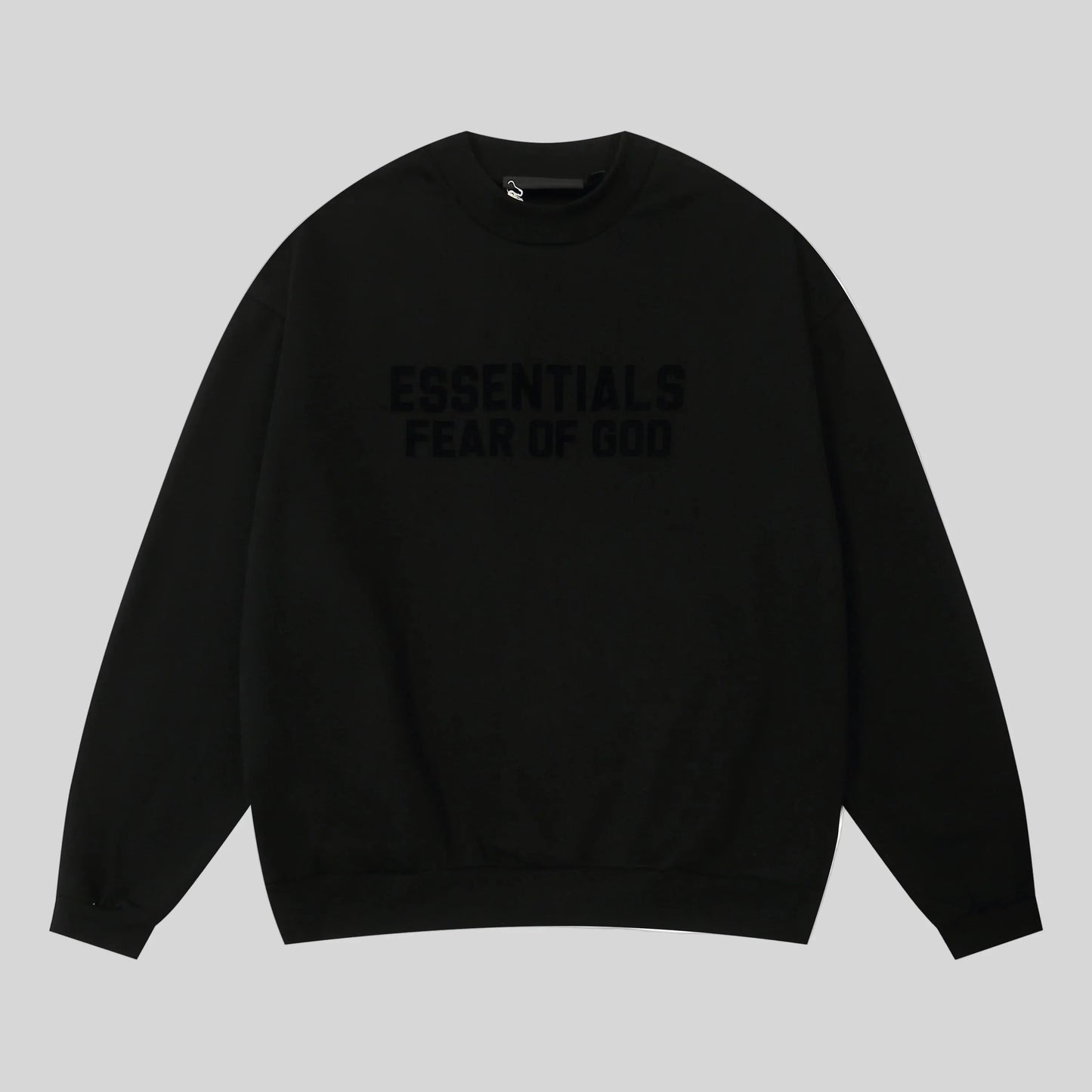 essentials black sweatshirt relaxed fit streetwear