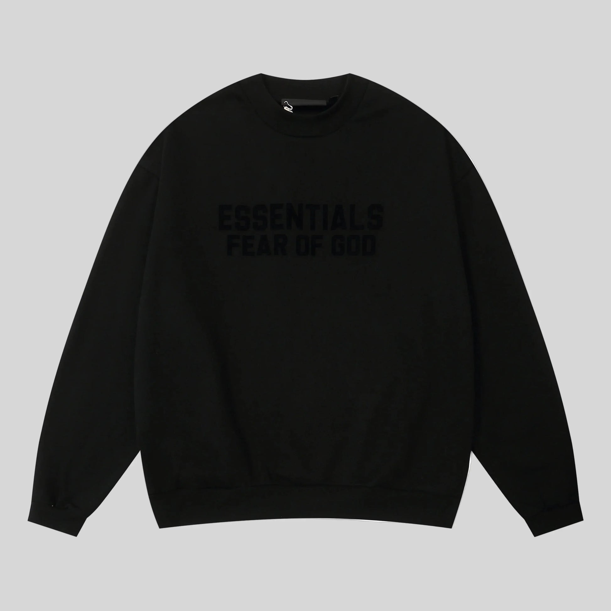 essentials black sweatshirt relaxed fit streetwear