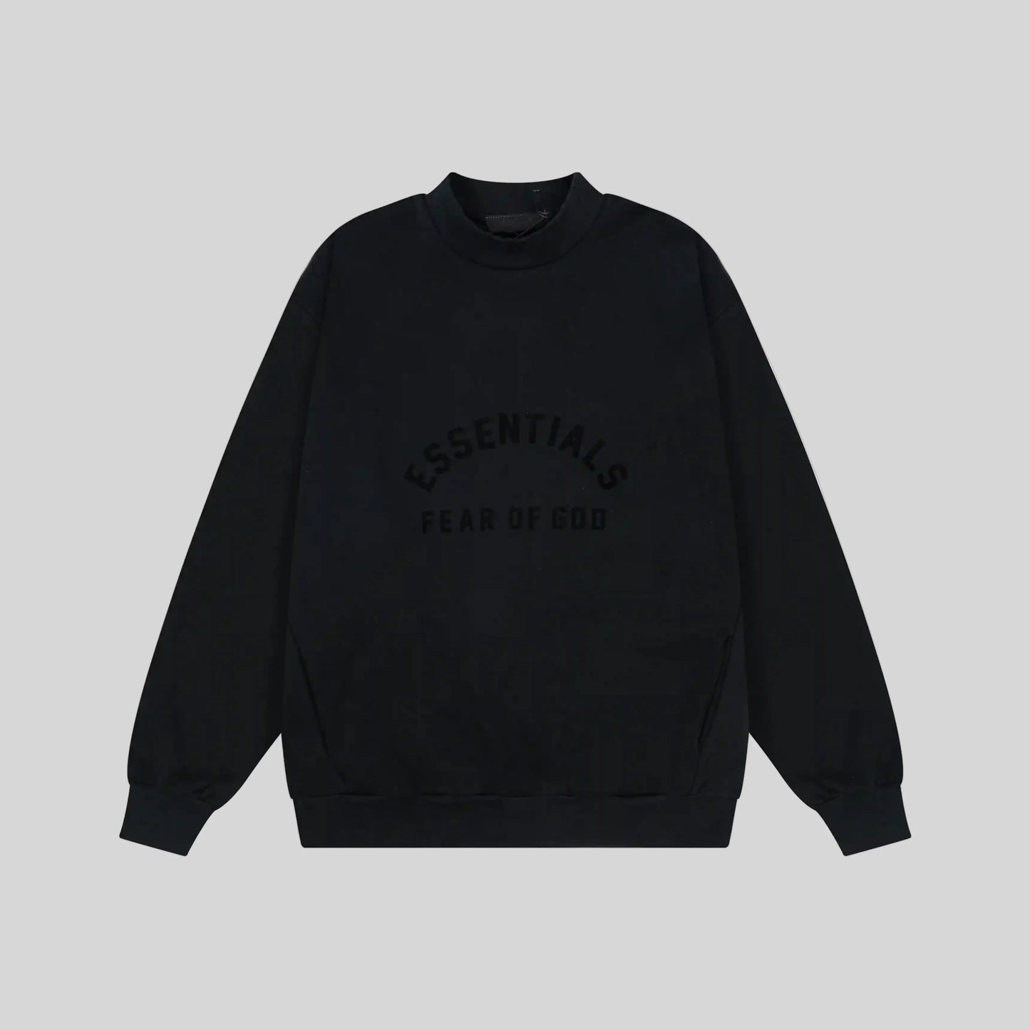 essentials black sweatshirt relaxed fit streetwear