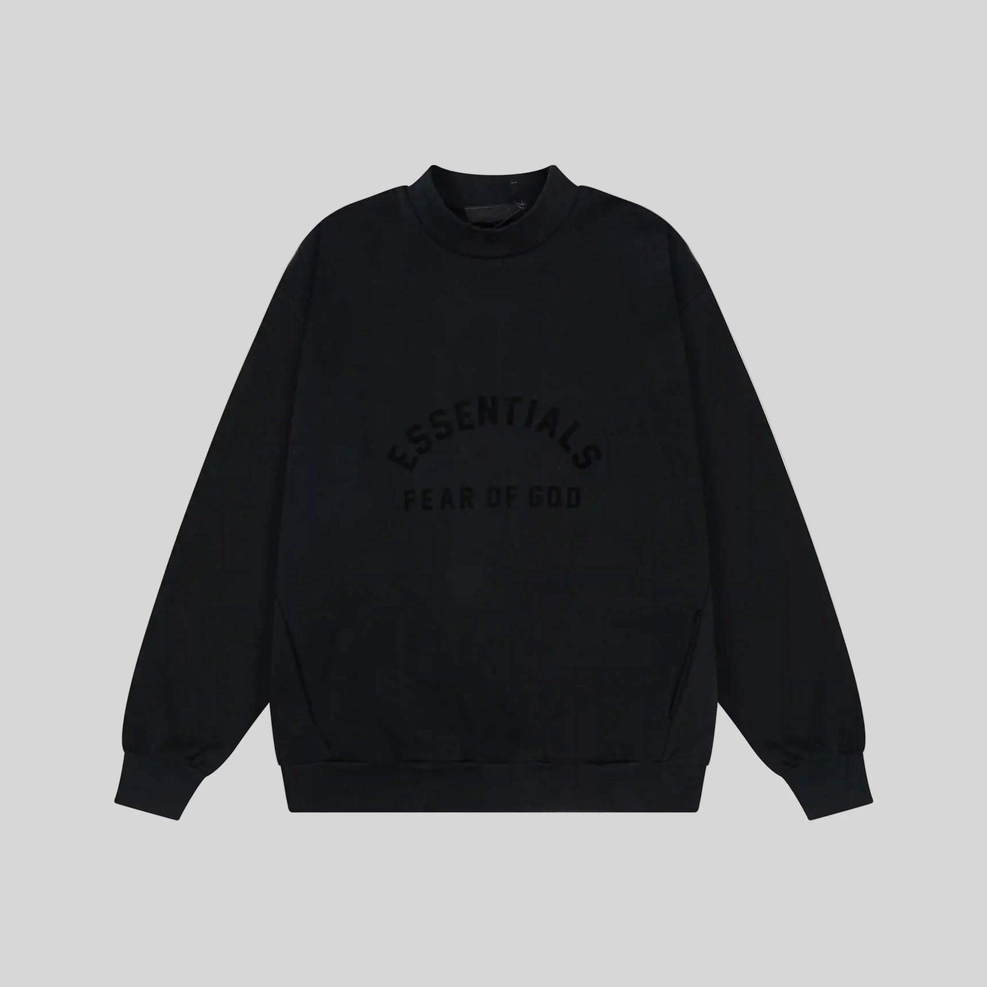 essentials black sweatshirt relaxed fit streetwear