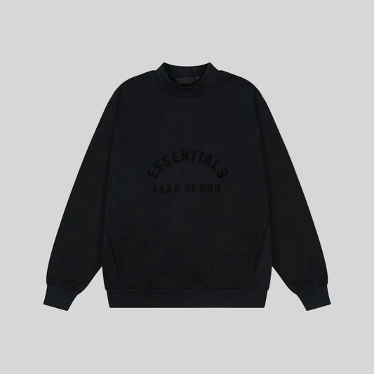 essentials black sweatshirt relaxed fit streetwear