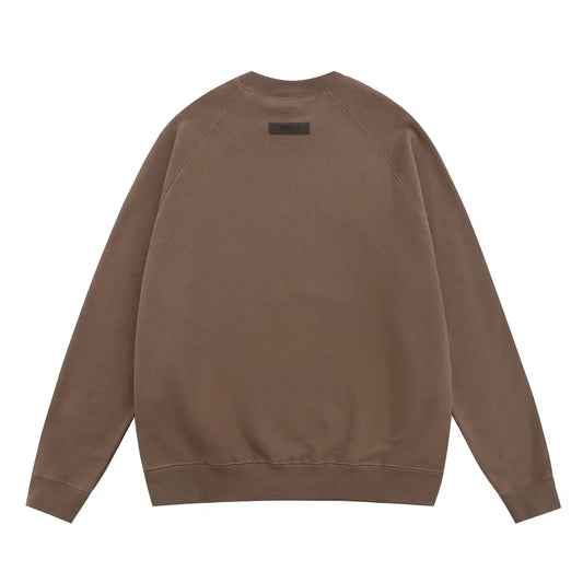 essentials brown crewneck sweatshirt soft fleece casual