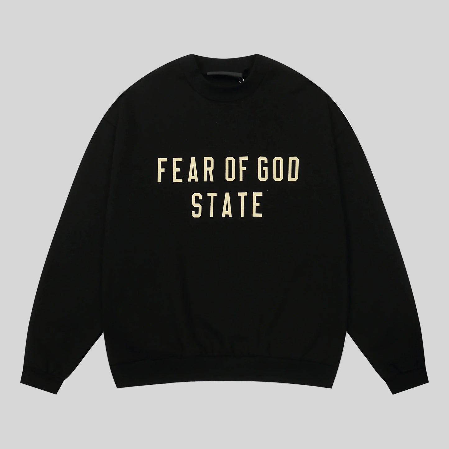 essentials black sweatshirt relaxed fit streetwear