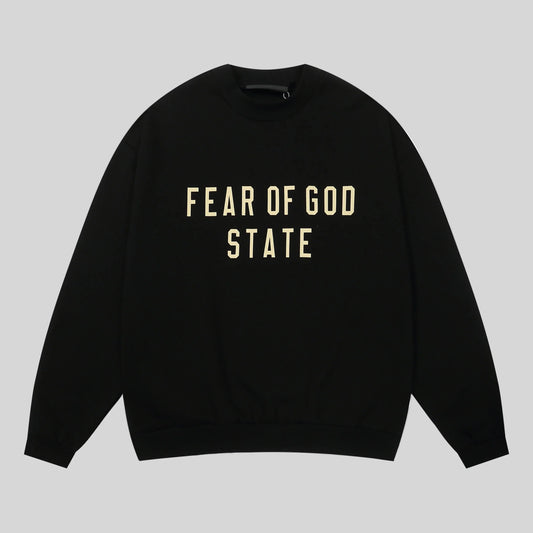 essentials black sweatshirt relaxed fit streetwear
