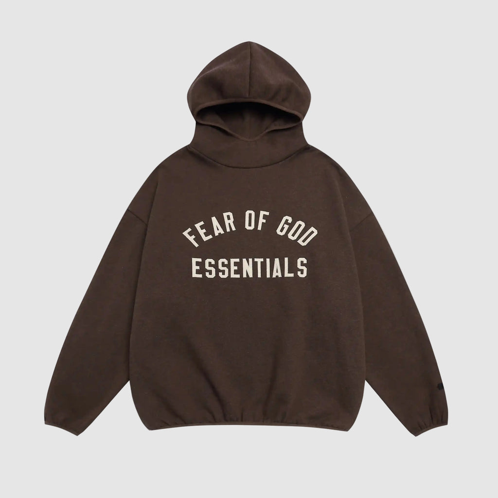 Essentials Clothing Fear Of God Essentials Brown Hoodie