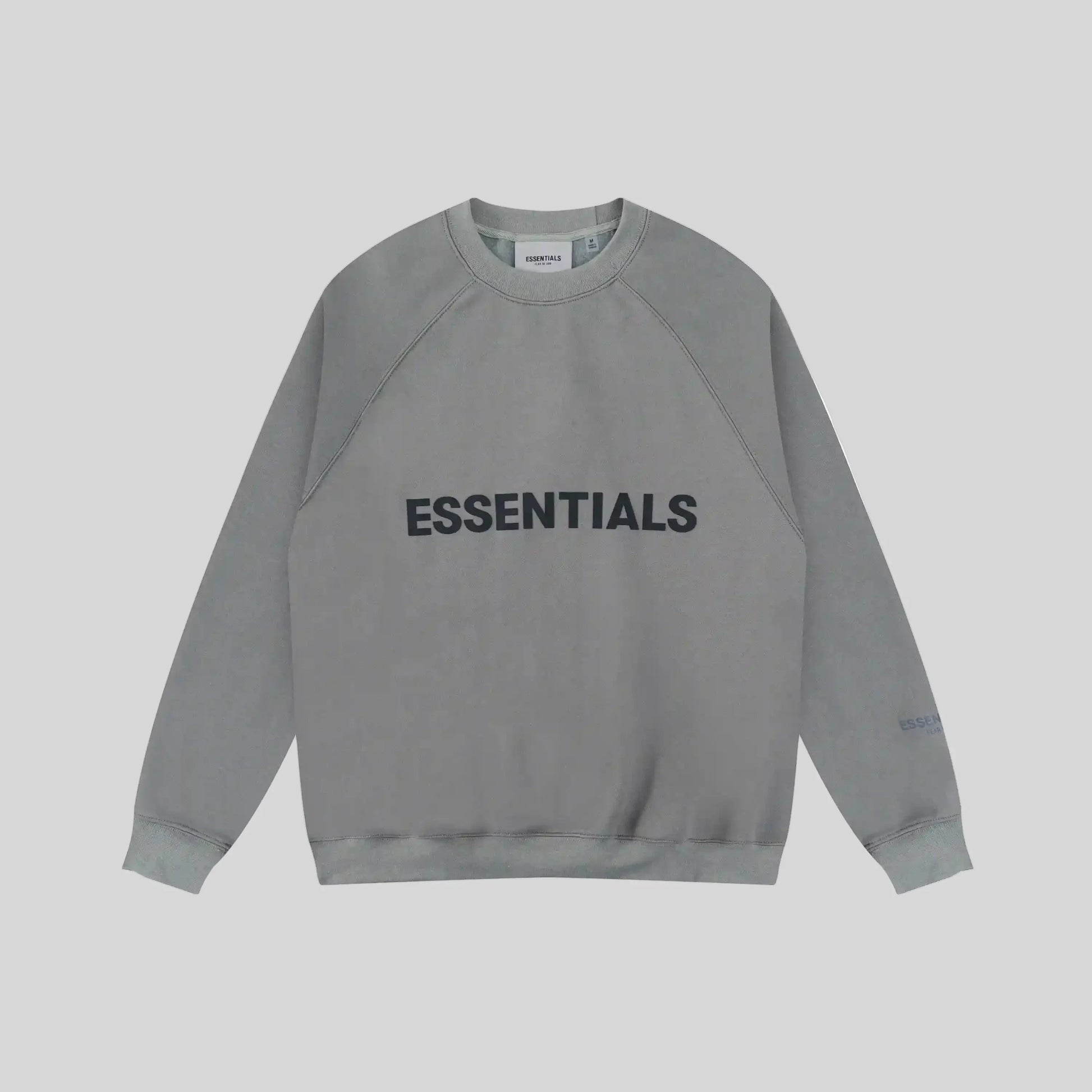 Fear of God Essentials grey crewneck sweatshirt front view core fleece