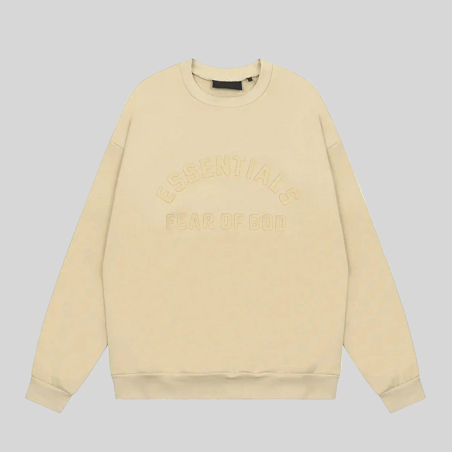 Fear of God Essentials hampton yellow crewneck sweatshirt front view core fleece