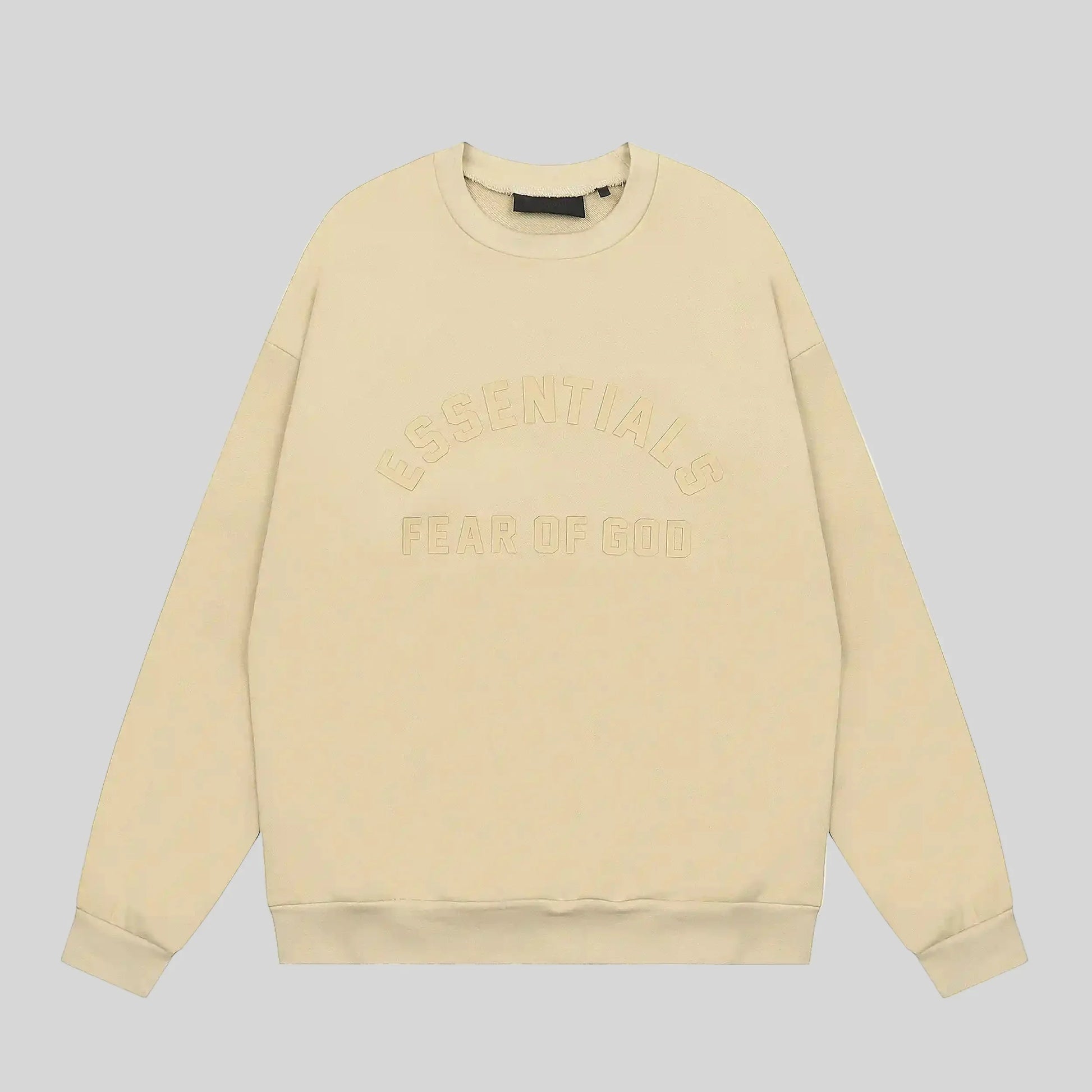 Fear of God Essentials hampton yellow crewneck sweatshirt front view core fleece