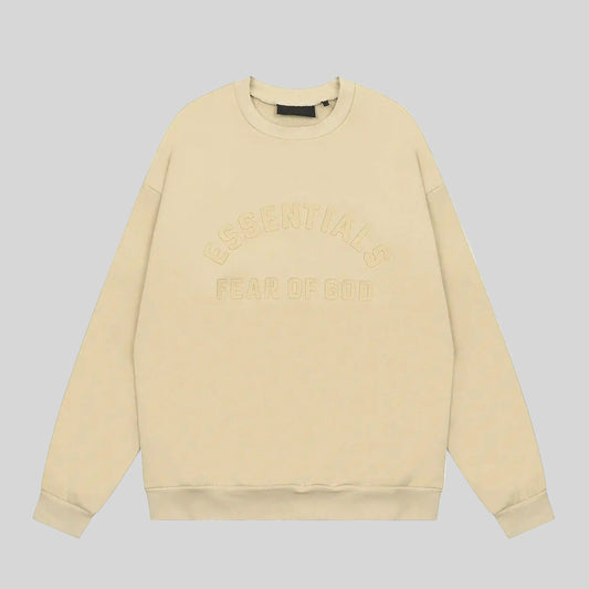 Fear of God Essentials hampton yellow crewneck sweatshirt front view core fleece