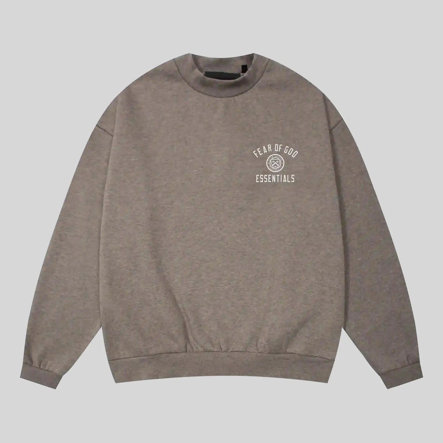 essentials heathered grey sweatshirt relaxed fit streetwear