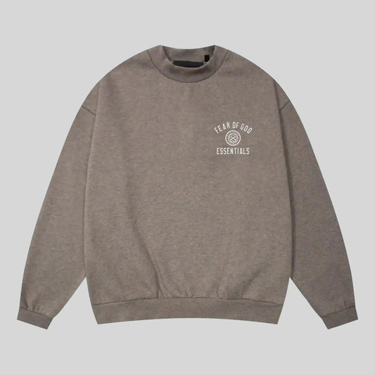 essentials heathered grey sweatshirt relaxed fit streetwear