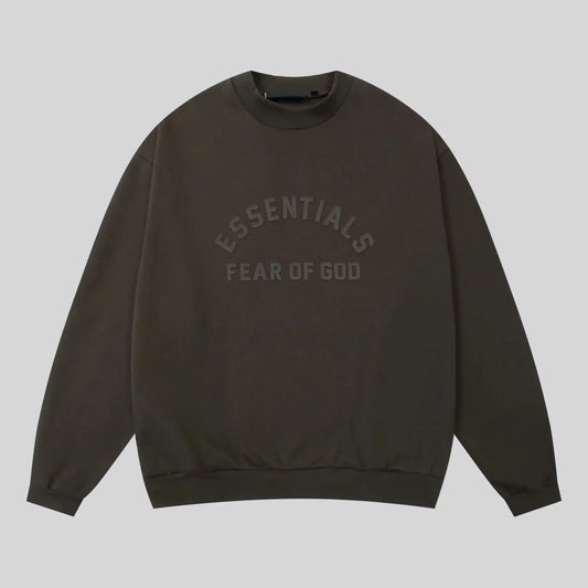 Fear of God Essentials ink crewneck sweatshirt front view core fleece