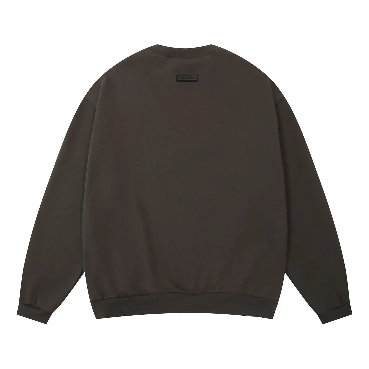 Essentials ink sweatshirt back view beveled logo branding