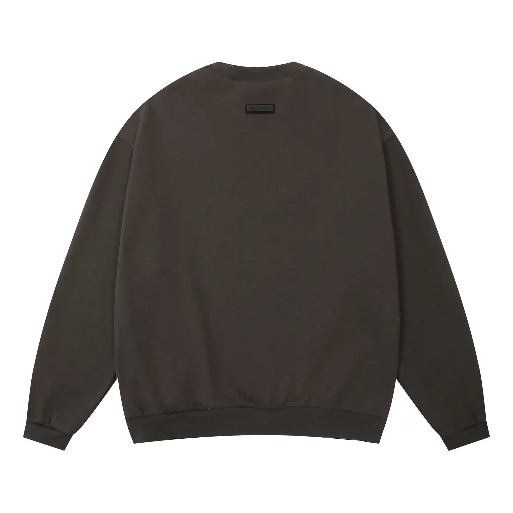 Essentials ink sweatshirt back view beveled logo branding