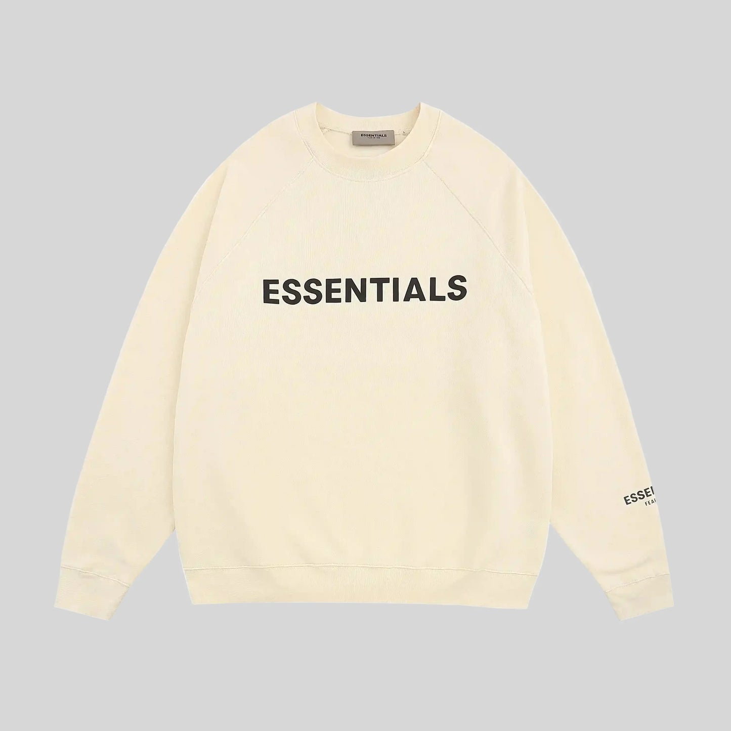 essentials light cream sweatshirt relaxed fit streetwear
