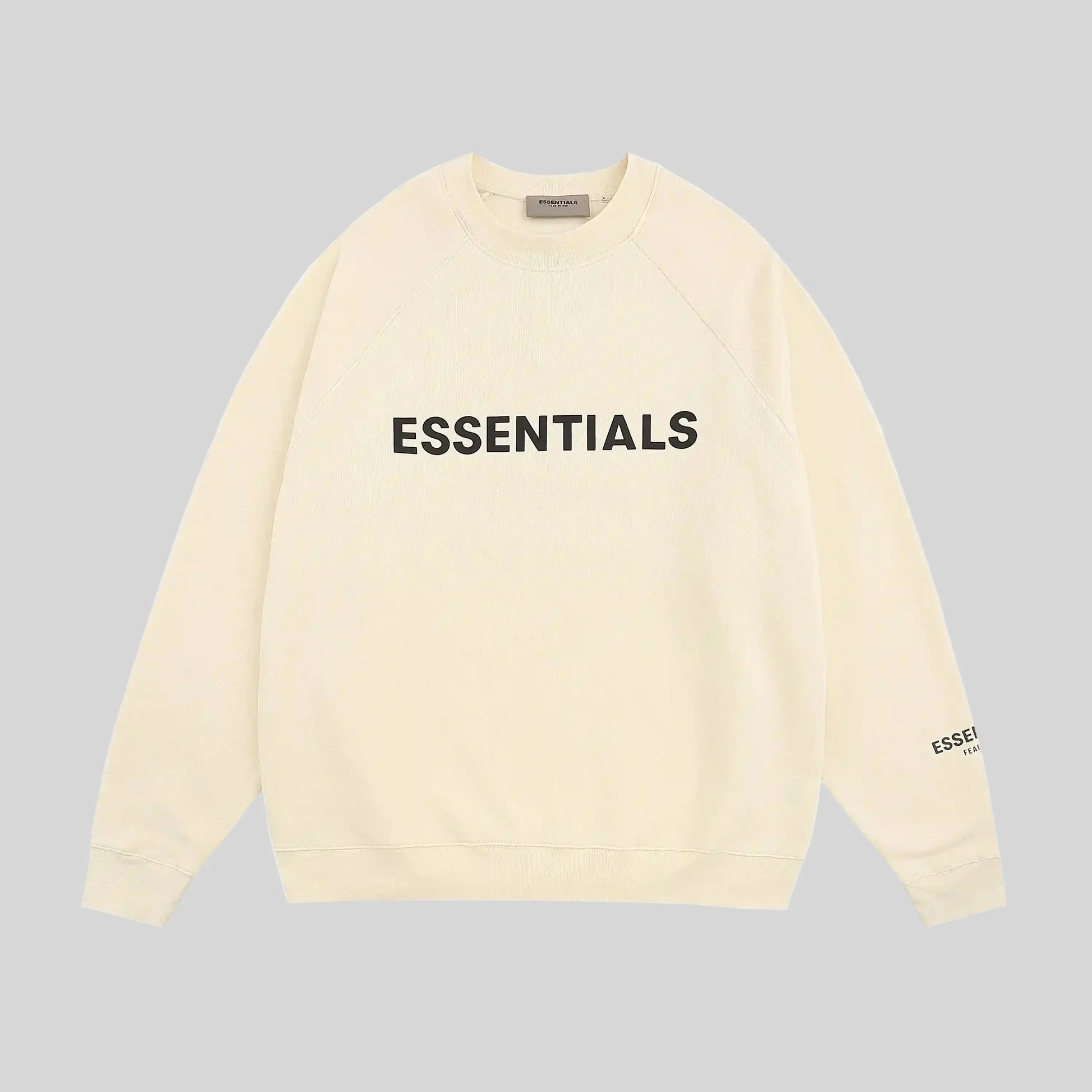 essentials light cream sweatshirt relaxed fit streetwear